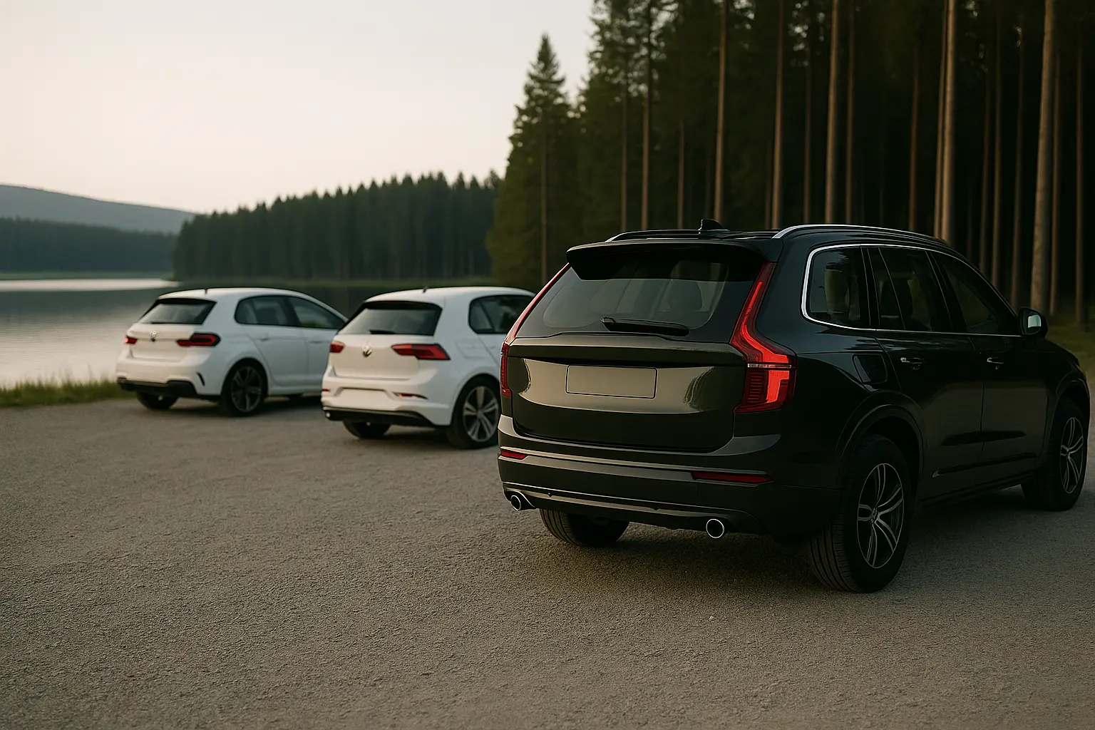 Bilar på en parkering